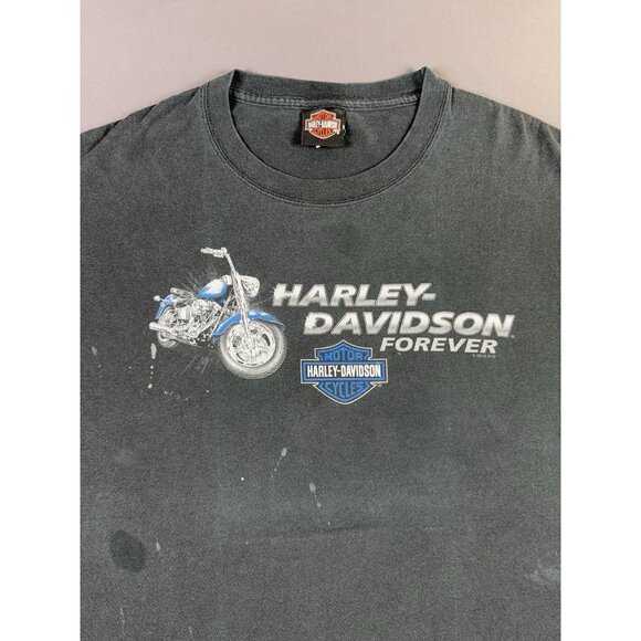 Rare Vintage Y2K Harley Davidson San Jacinto Pasadena Texas Thrashed Faded Large - Picture 3 of 12